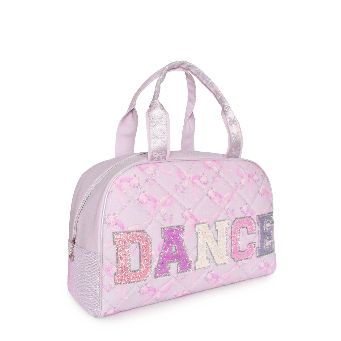 'DANCE' Quilted Floral Bow Print Medium Duffle Bag