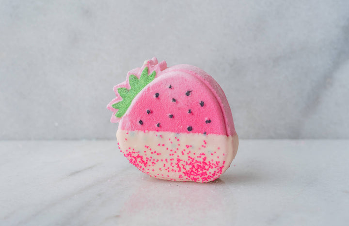White Chocolate Covered Strawberry Bath Bomb