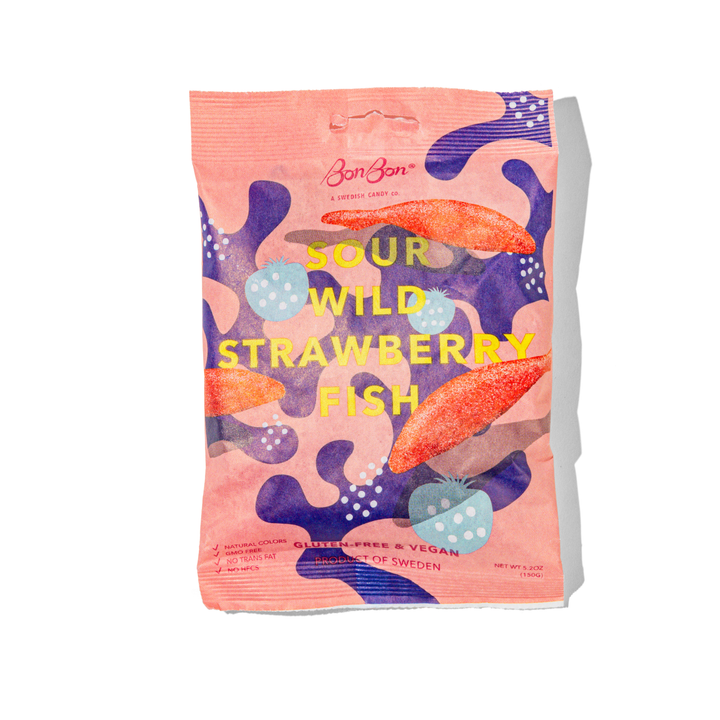 Sour Wild Strawberry Fish - Swedish Candy 5.2oz (150g)
