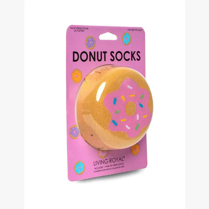 3D Packaged Crew Socks - Donut w/ Sprinkles - Orange