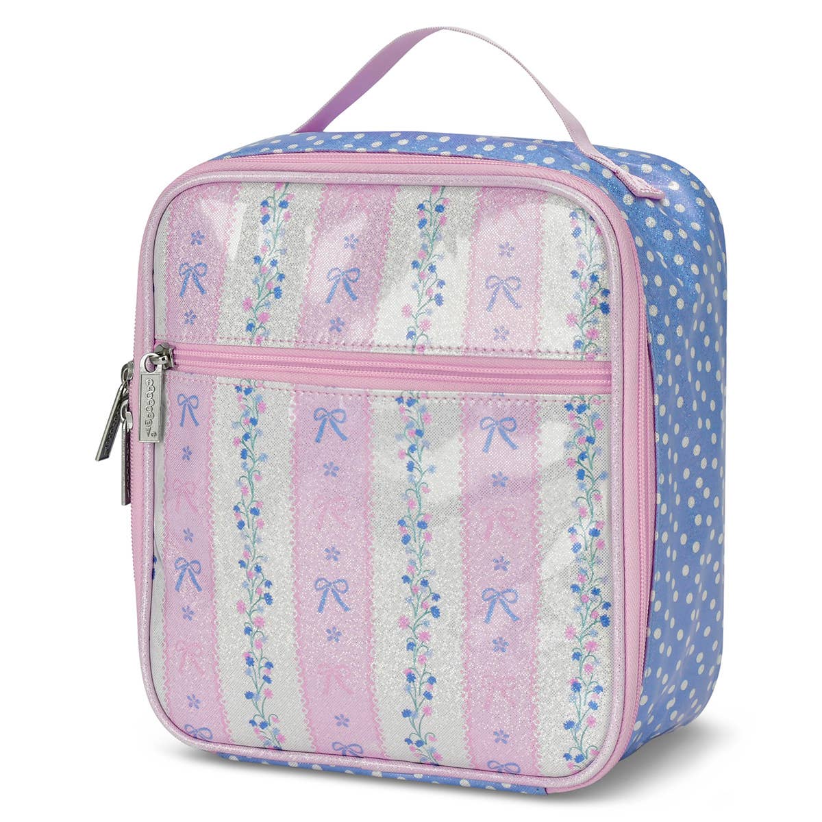 Pink Floral Stripe Lunch Tote