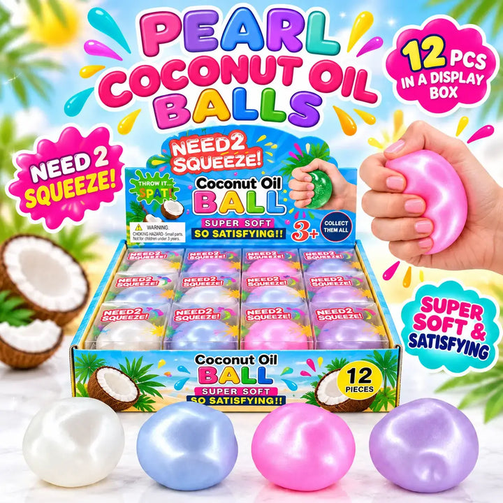 Pearl Coconut Oil Ball Squishy — Assorted Pearl Colors