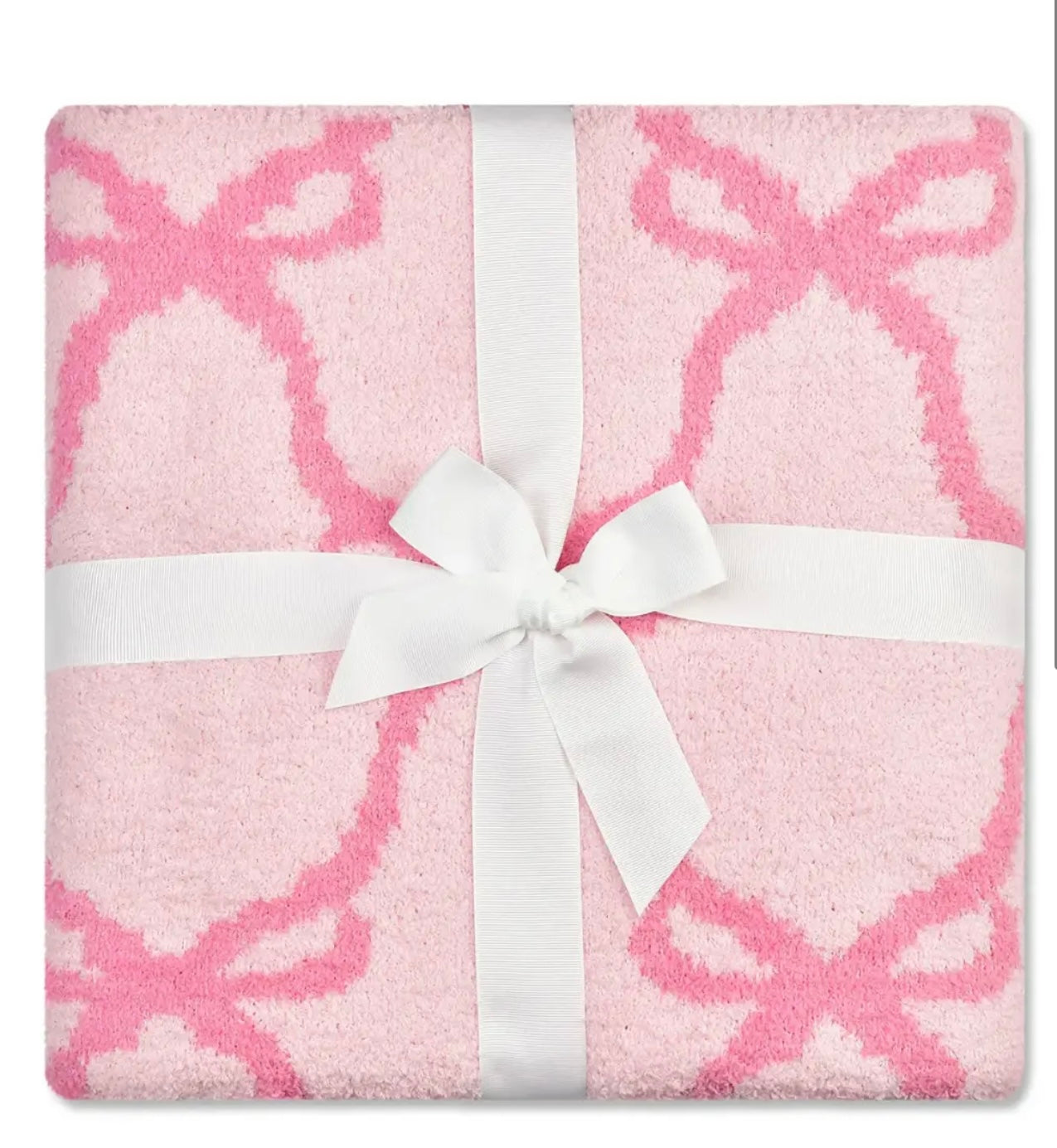 Sweet Trellis Bow Cozy Knit Blanket