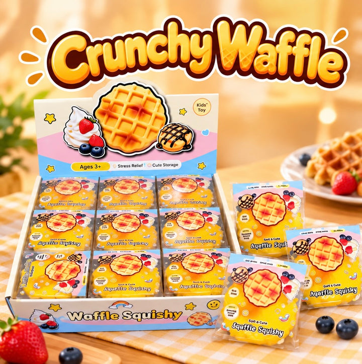Crunchy Waffle Squishy — Waffle ASMR Crunch Squeeze Toy