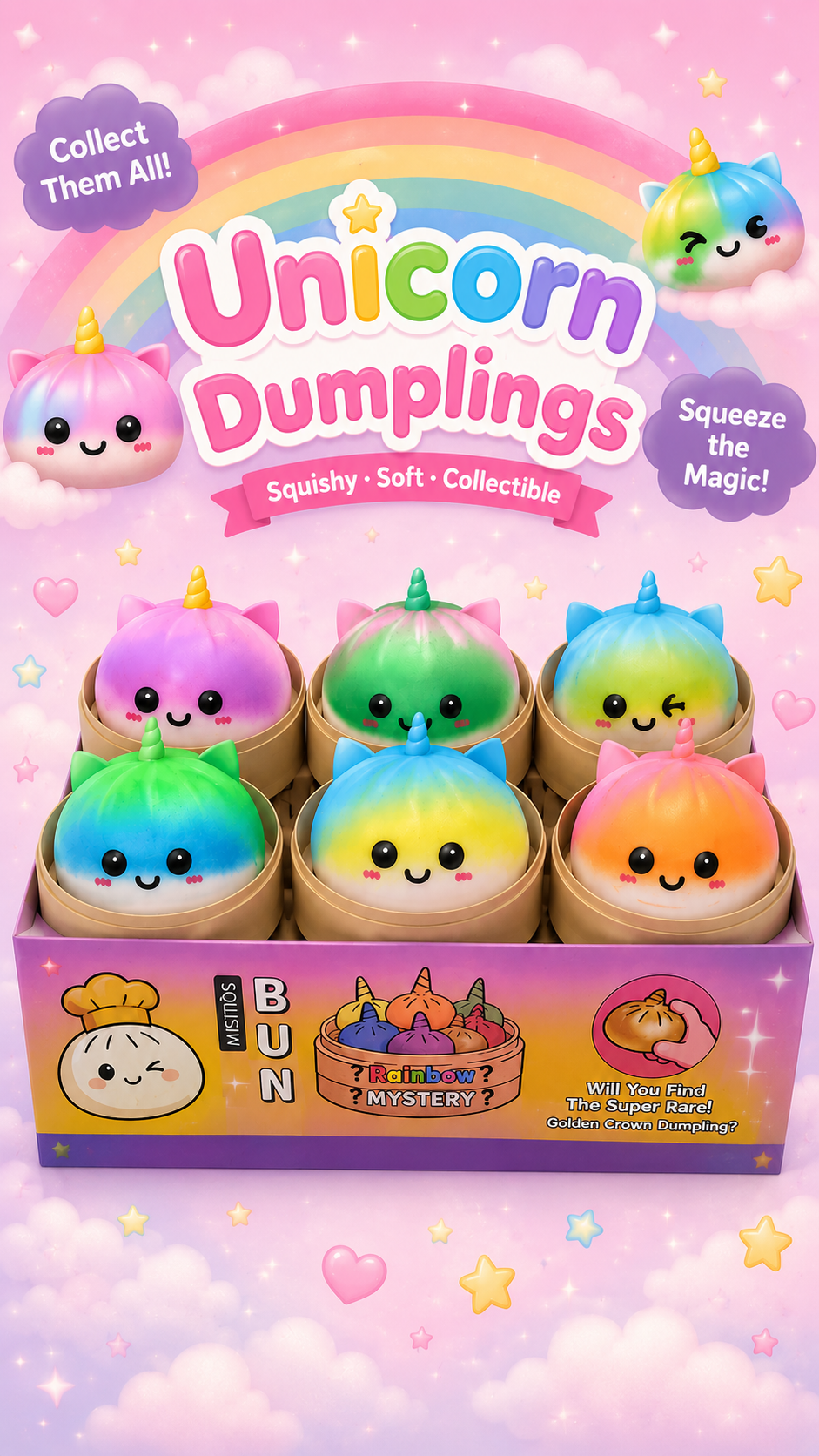PRE-ORDER The Viral Unicorn Dumpling Squishy