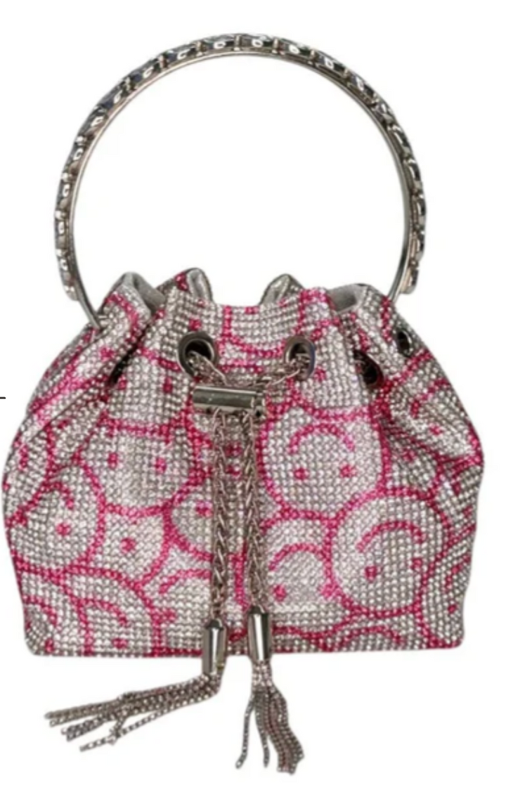 Lola and The Boys Rhinestone Smiley Bucket Bag