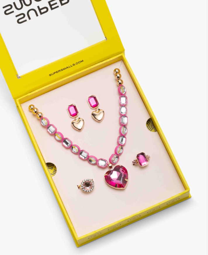 Pink Heart Jewelry Set