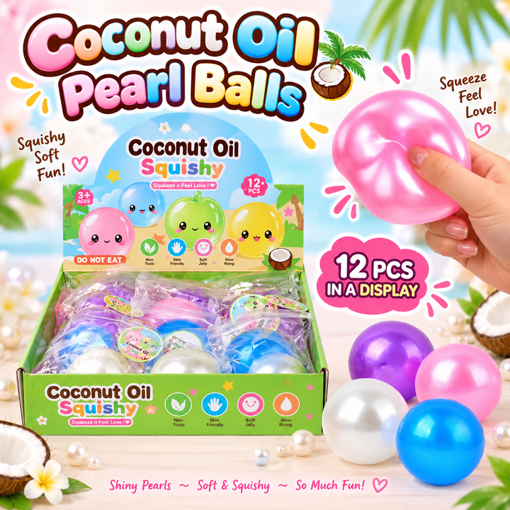 Pearl Coconut Oil Ball Squishy — Assorted Pearl Colors