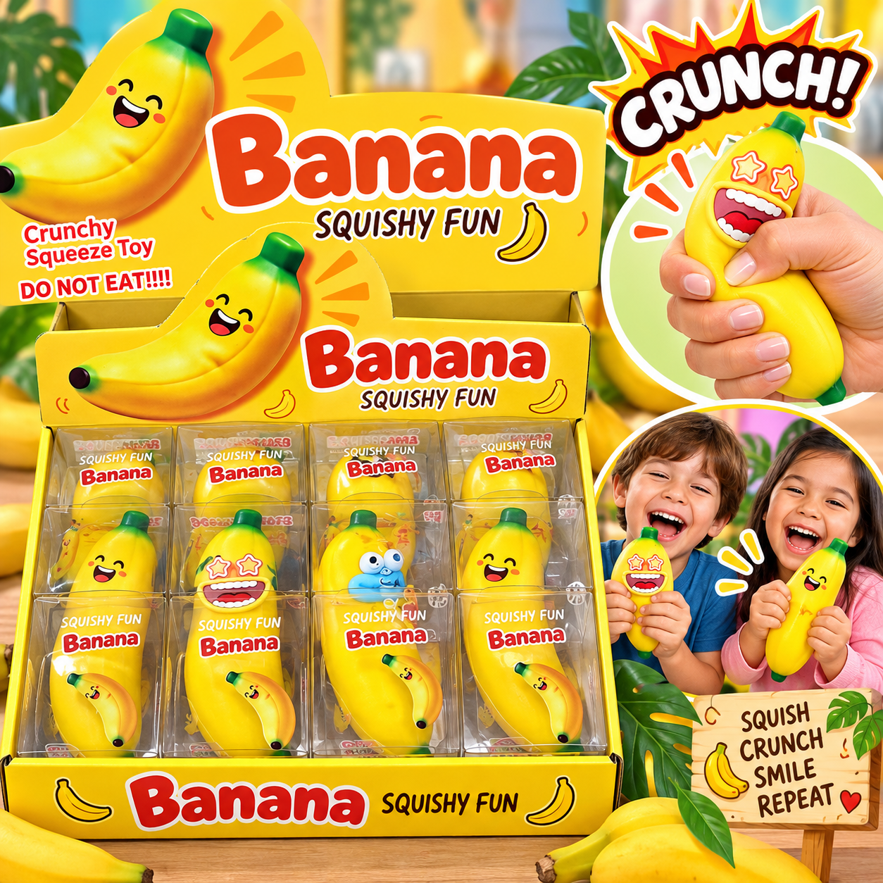 Banana Squishy Fun — Crunchy Banana ASMR Squeeze Toy