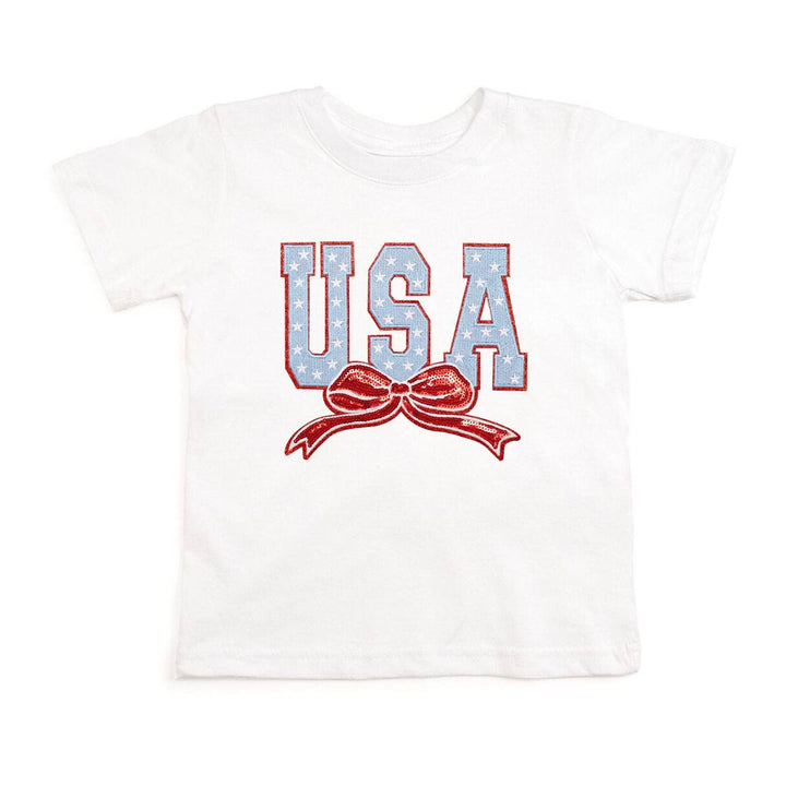 USA Stars & Bow Patch Short Sleeve T-Shirt - Fourth of July