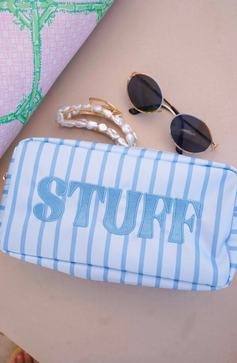Striped Travel- Ready Cosmetic Bags