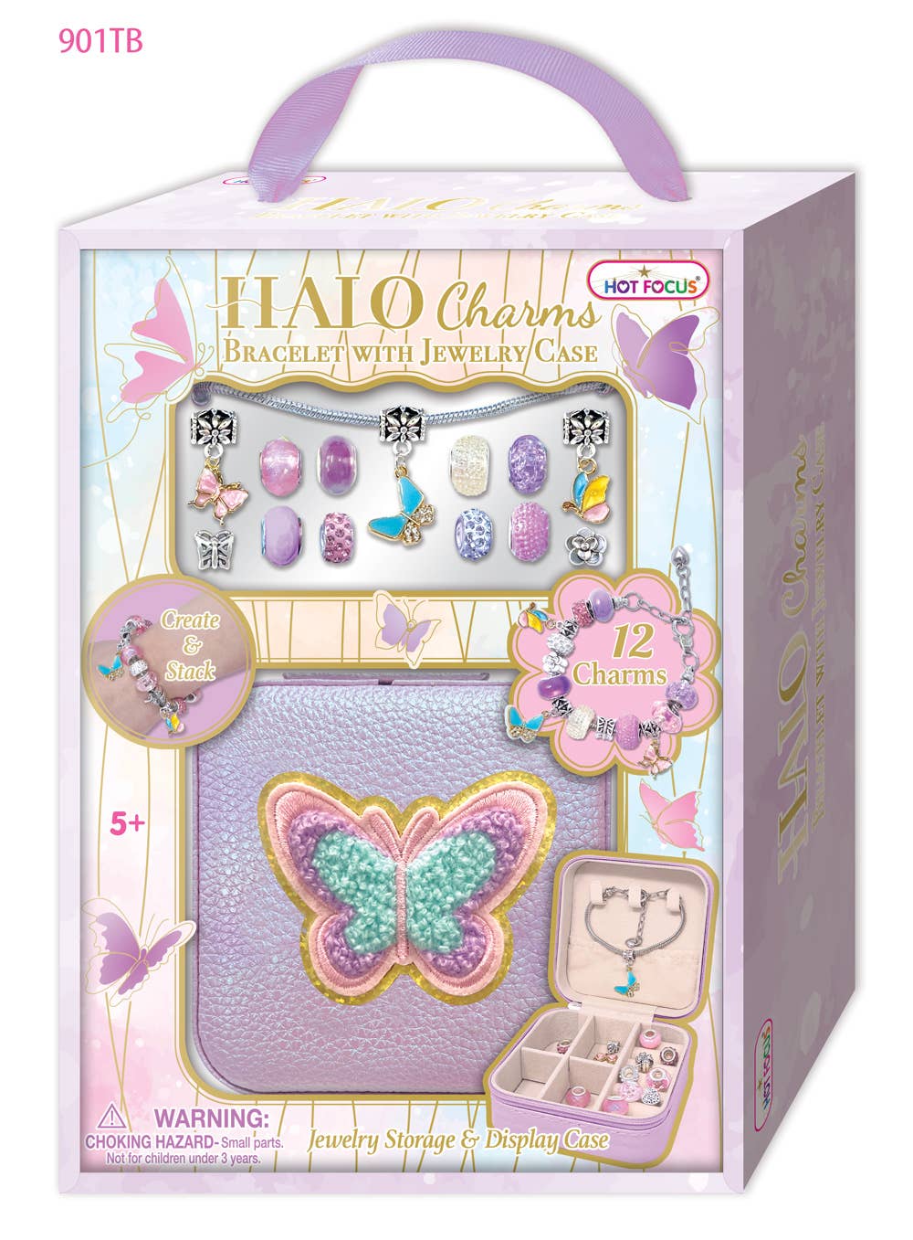 Halo Charms Bracelet & Jewelry Case, Tie Dye Butterfly