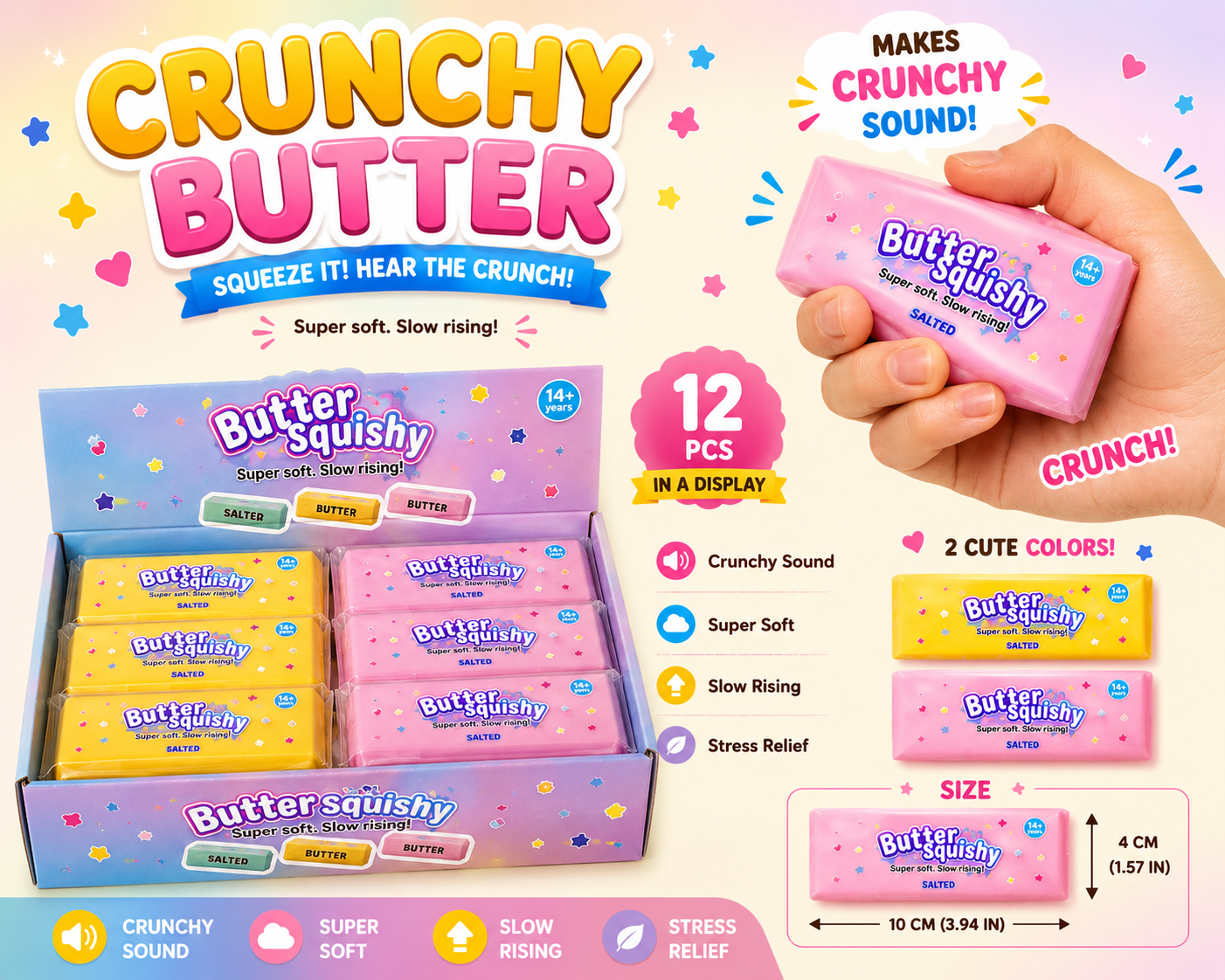 Crunchy Butter ASMR Crunch Squishy Stress Toy