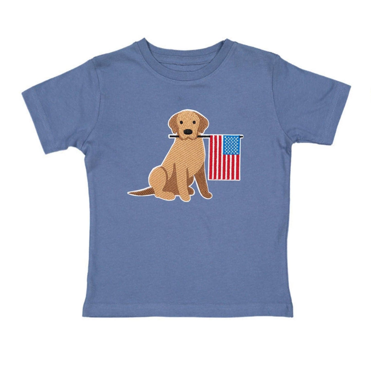 Patriotic Pup Patch Short Sleeve T-Shirt - Fourth of July