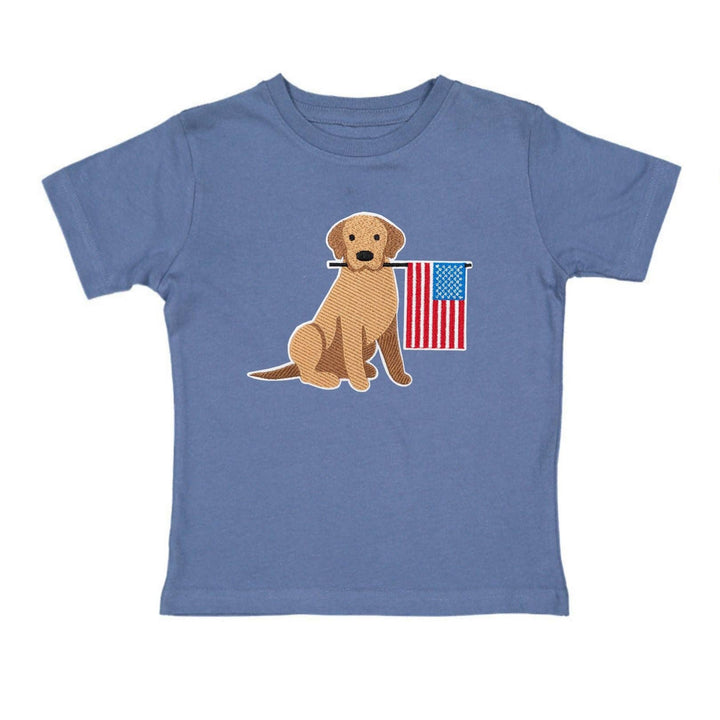 Patriotic Pup Patch Short Sleeve T-Shirt - Fourth of July