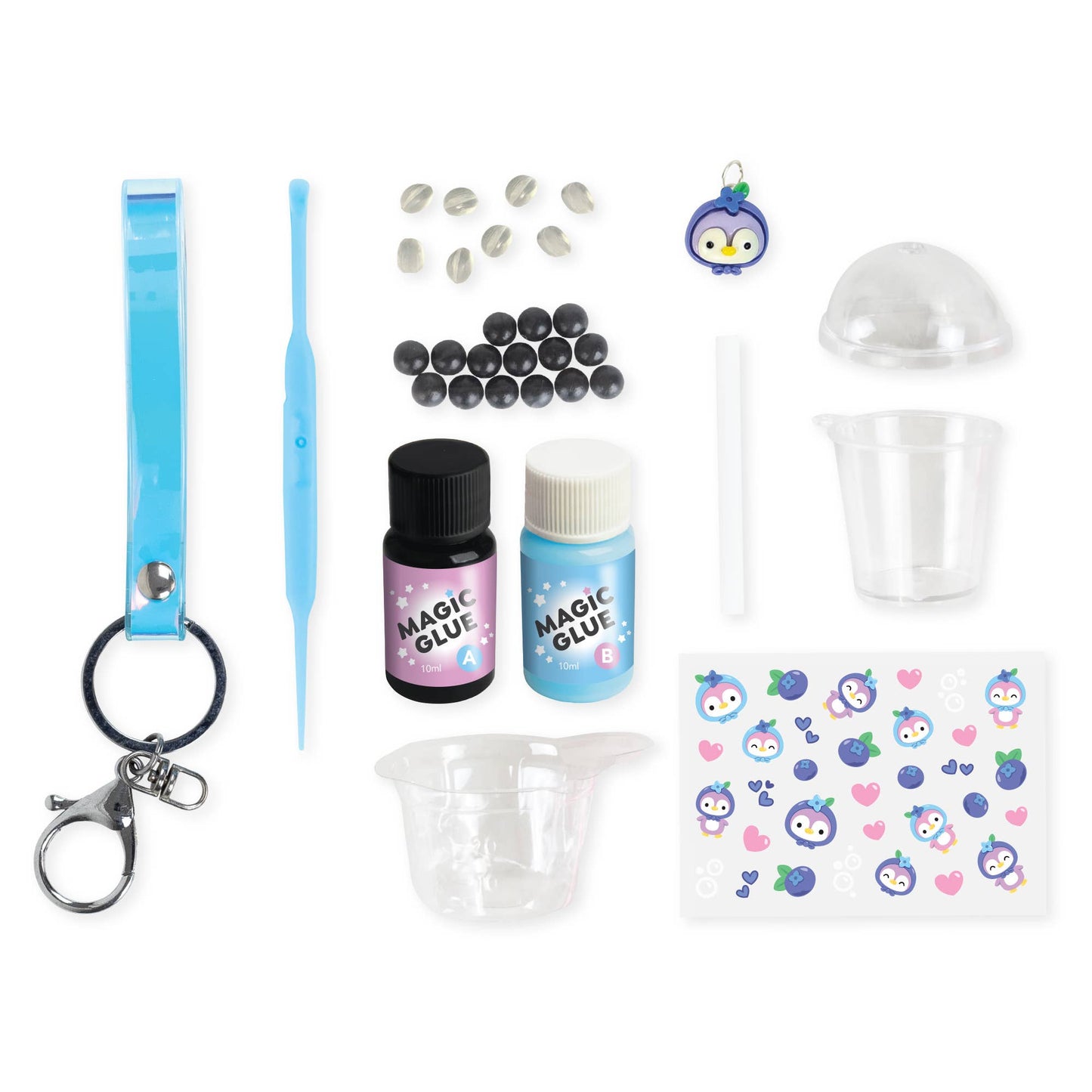 Bag Charm Kit - Blueberry Bubble Tea