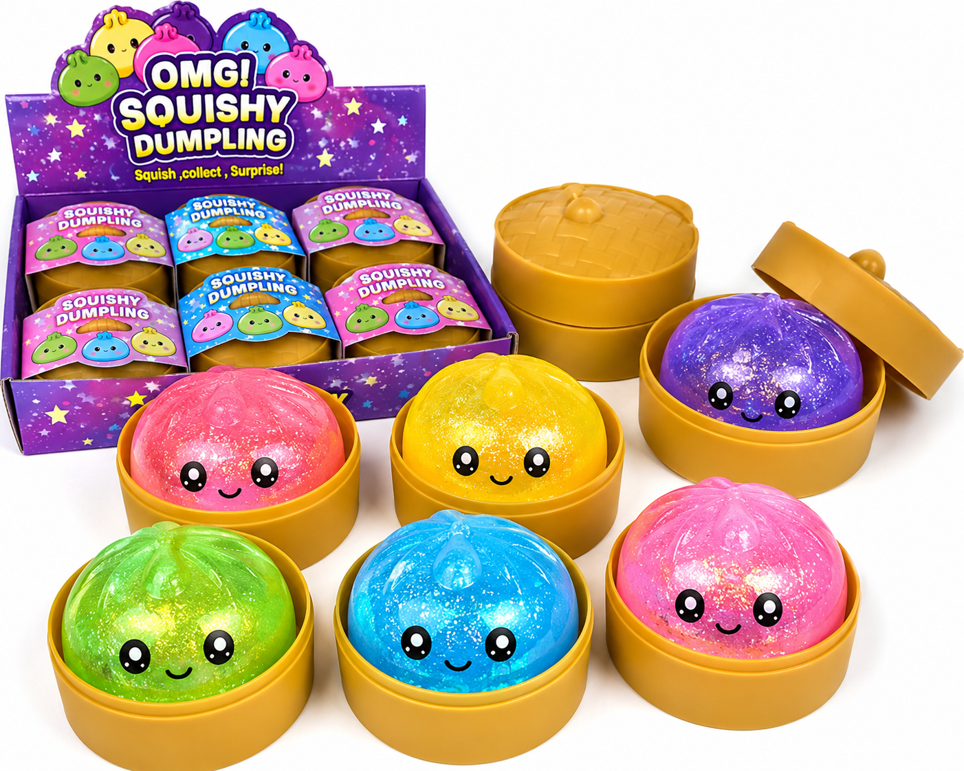 OMG Mystery Water Filled Glitter Squishy Dumpling