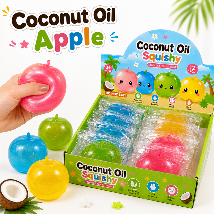 Coconut Oil Squishy Apple Squeeze Toy — Stretchy Stress Ball