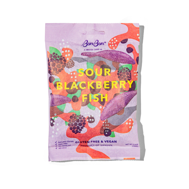 Sour Blackberry Fish - Swedish Candy 5.2oz (150g)