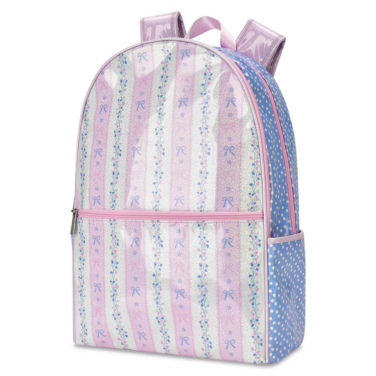 Pink Floral Stripe Backpack