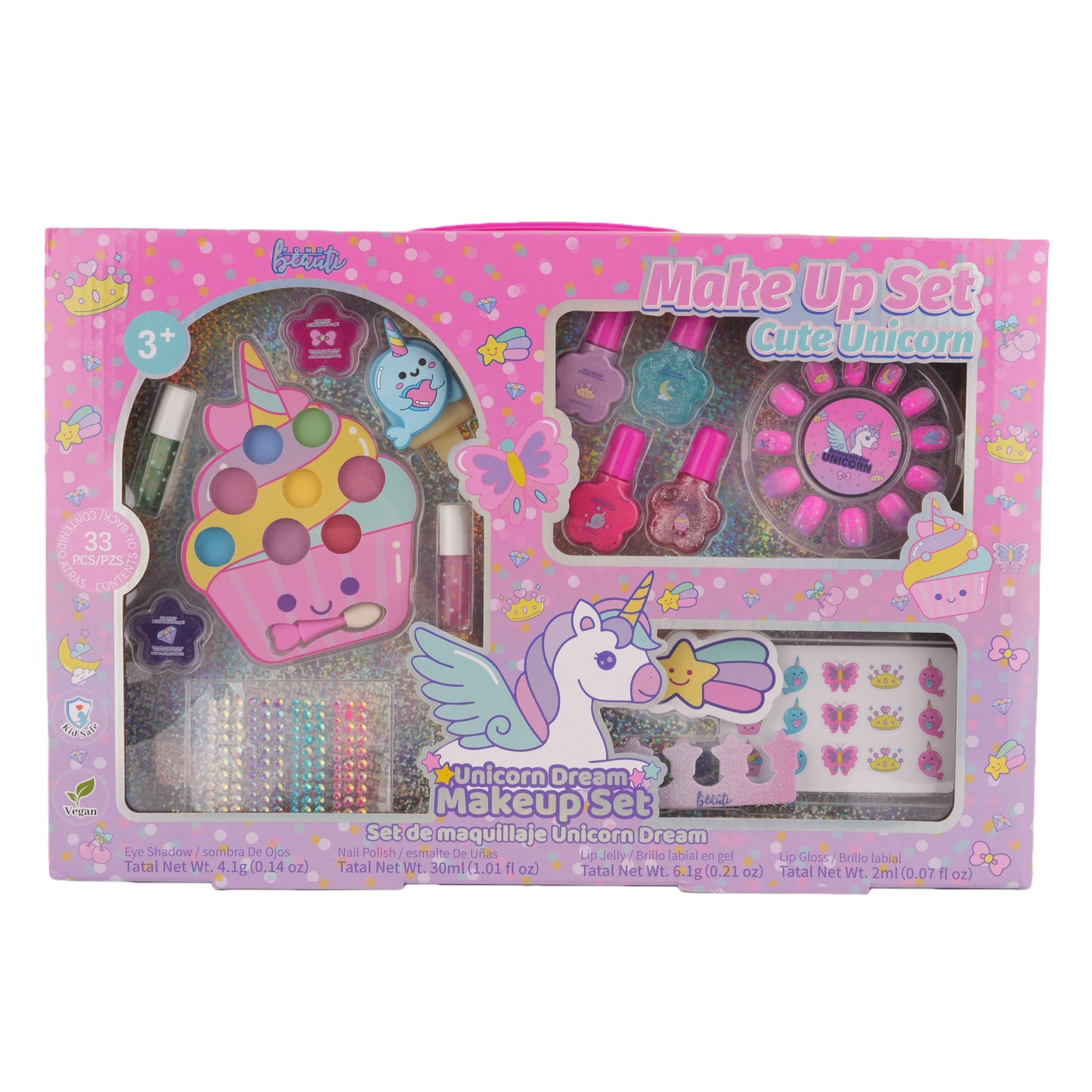 Unicorn Dream Kids Makeup Set 33 PCS Cute Unicorn Beauty Kit