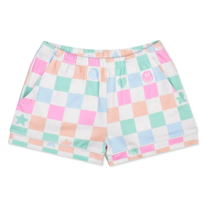 Smiley Check Shorts Lounge Set