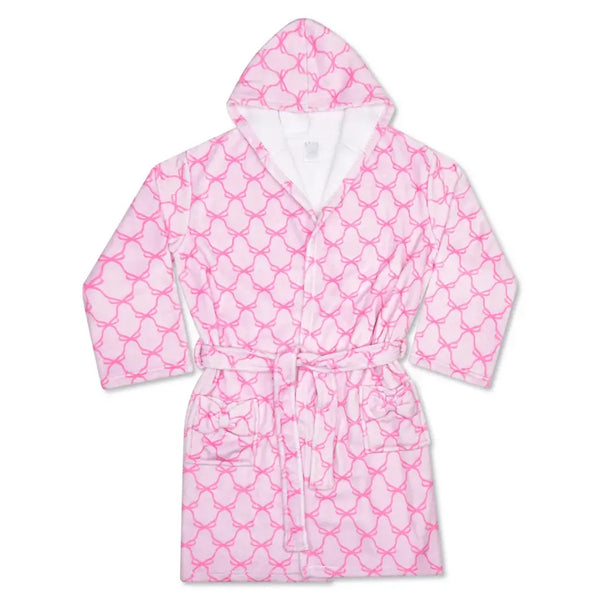 Sweet Trellis Bow Hooded Plush Robe