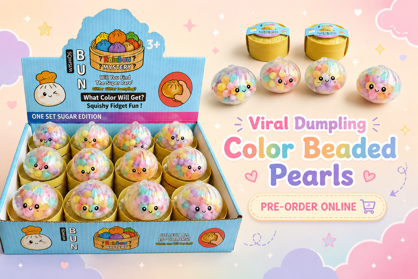 PRE-ORDER Viral Dumpling Color Beaded Pearls