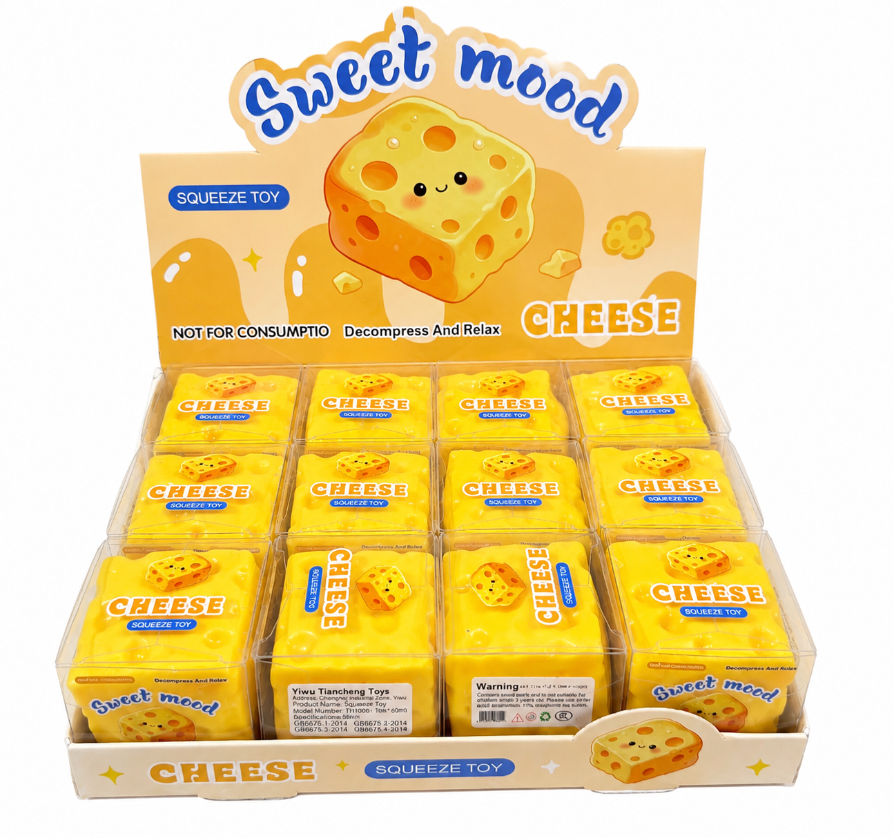 Crackling Crunchy Square Cheese Squishy | A148