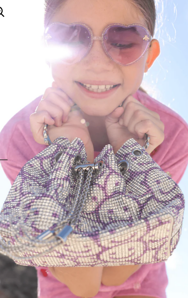 Lola and The Boys Rhinestone Smiley Bucket Bag