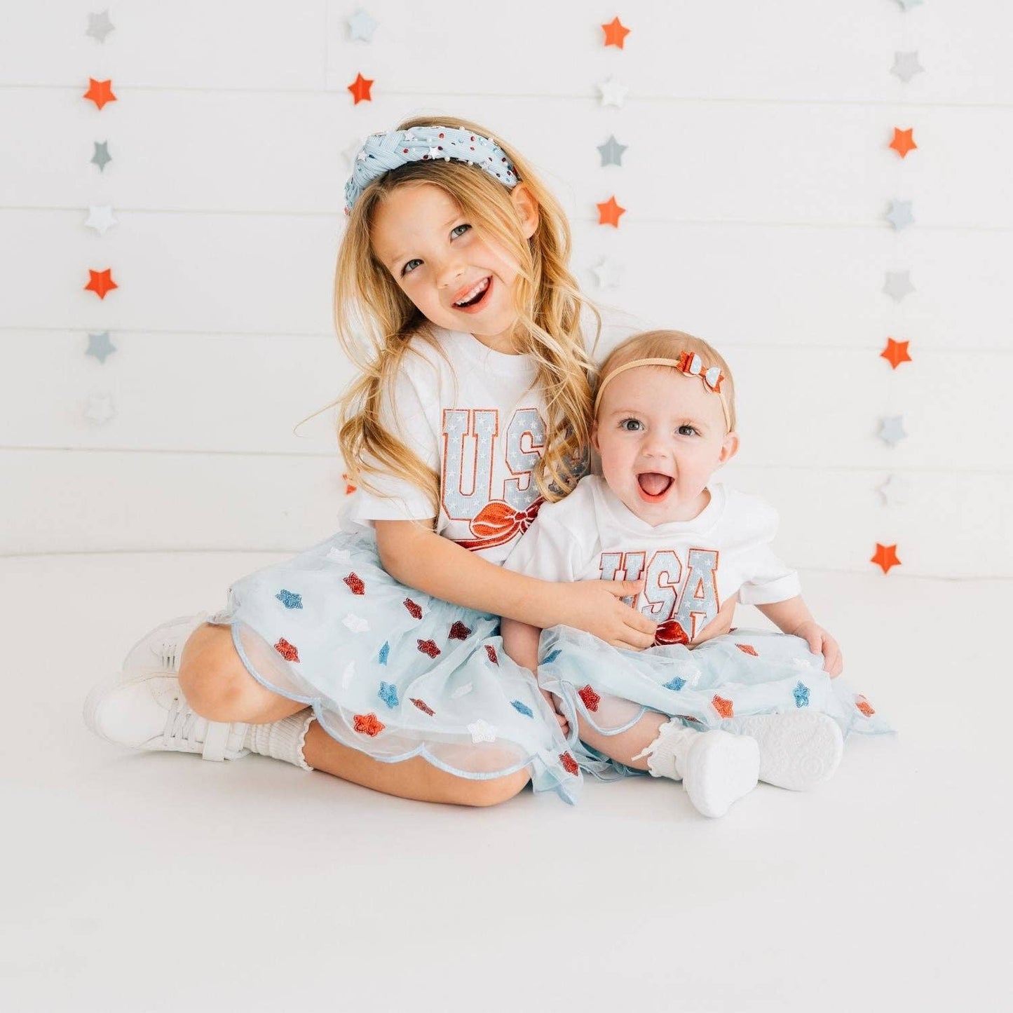 USA Stars & Bow Patch Short Sleeve T-Shirt - Fourth of July