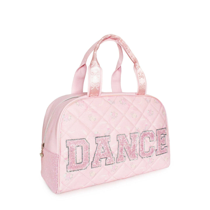 'DANCE' Quilted Floral Bow Print Medium Duffle Bag