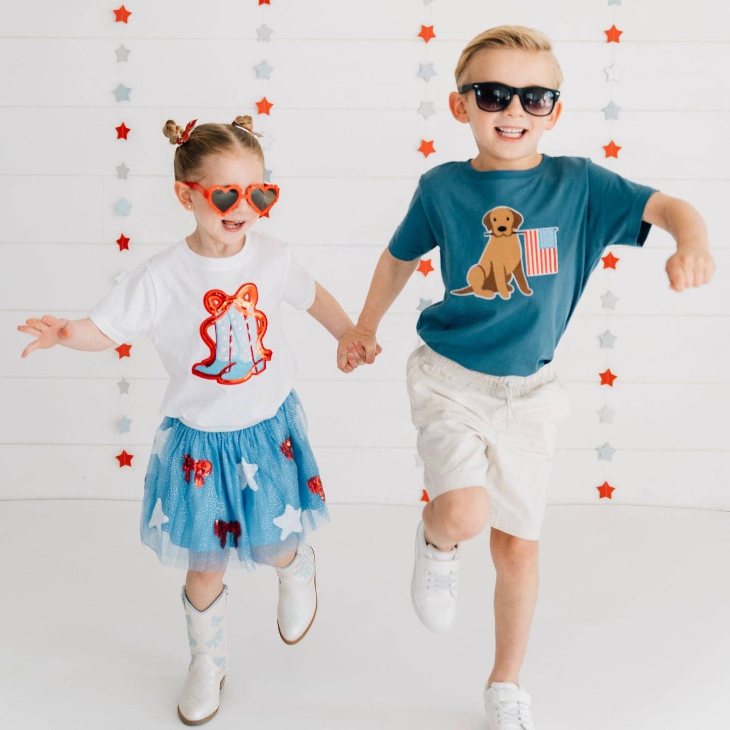 Patriotic Pup Patch Short Sleeve T-Shirt - Fourth of July