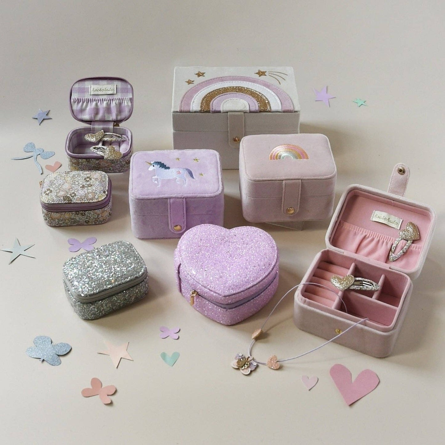 Enchanted Glitter Heart Jewellery Box