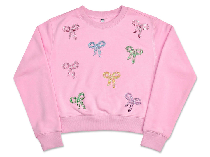 Sparkling Bows Sweatshirt (Youth Small (6-8))