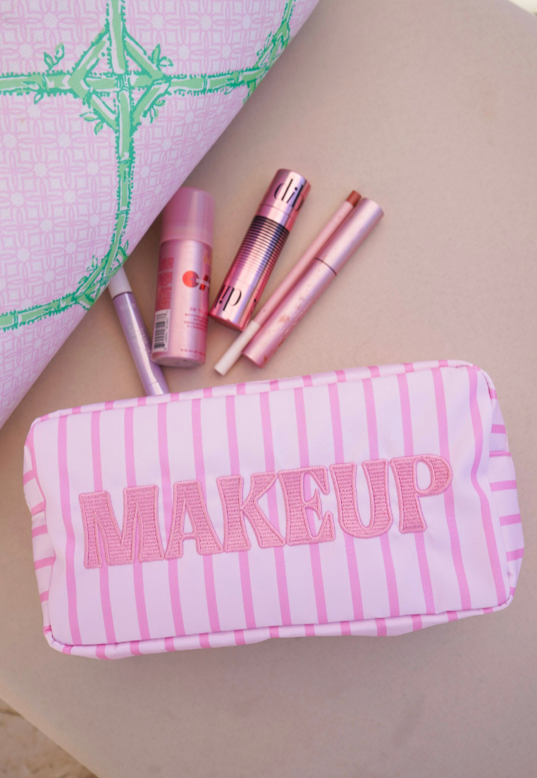 Striped Travel- Ready Cosmetic Bags