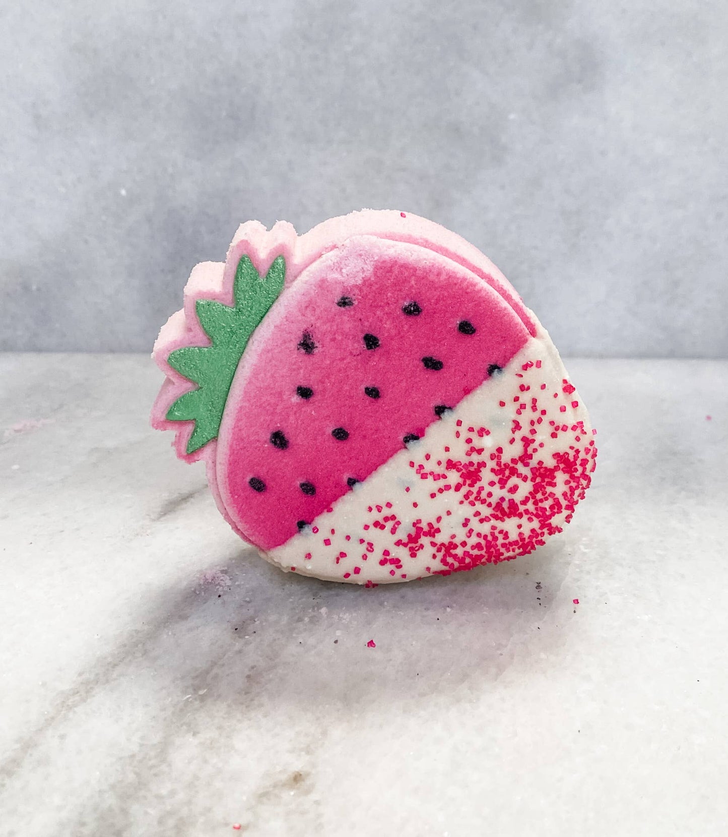 White Chocolate Covered Strawberry Bath Bomb