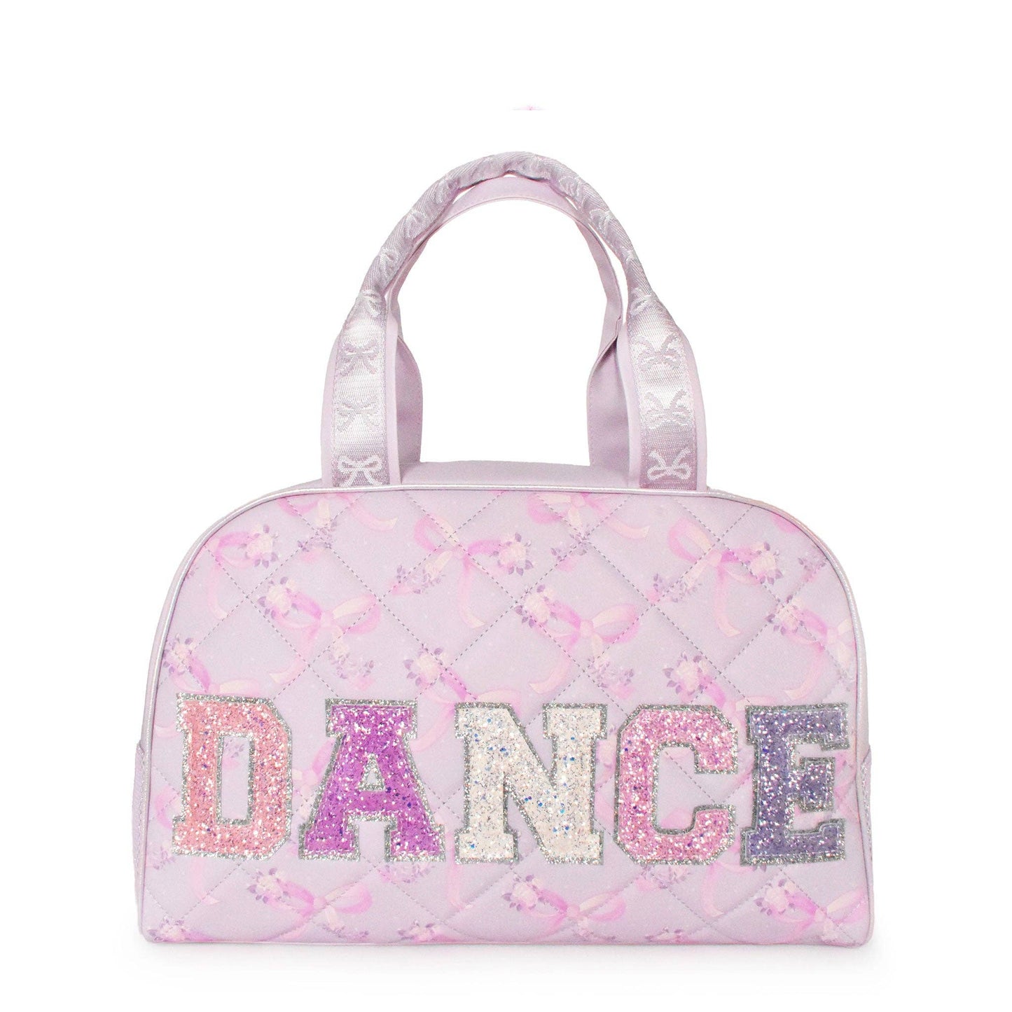 'DANCE' Quilted Floral Bow Print Medium Duffle Bag