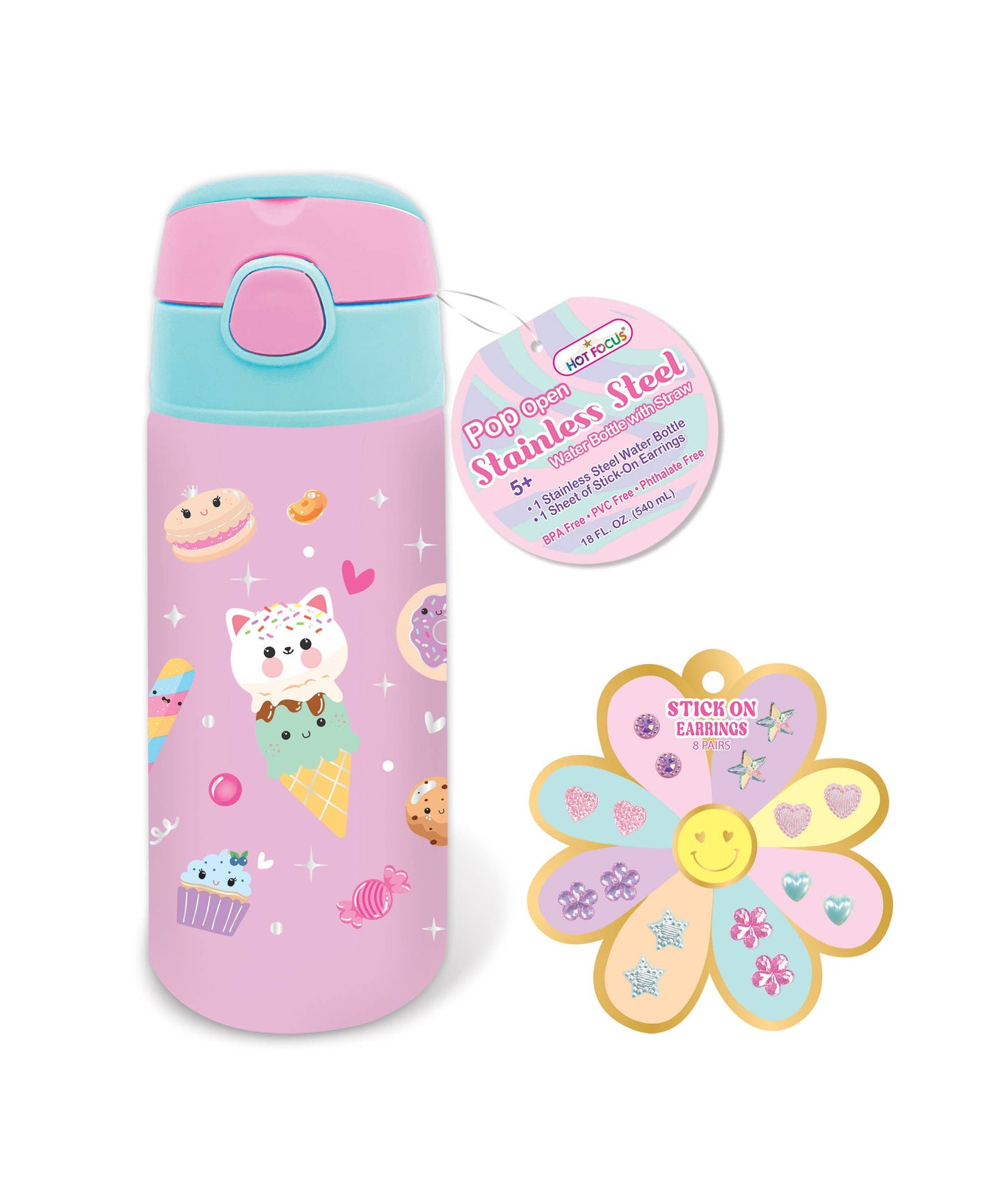 Pop Open Stainless Steel Waterbottle, Sweets