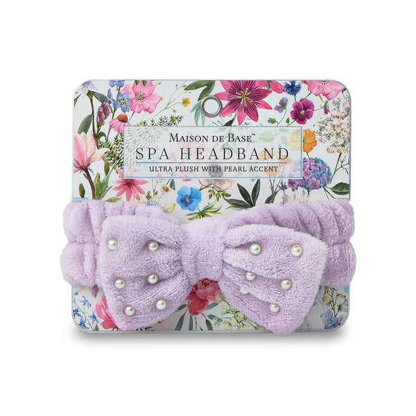 Plush Spa Headband with Pearls - Pink