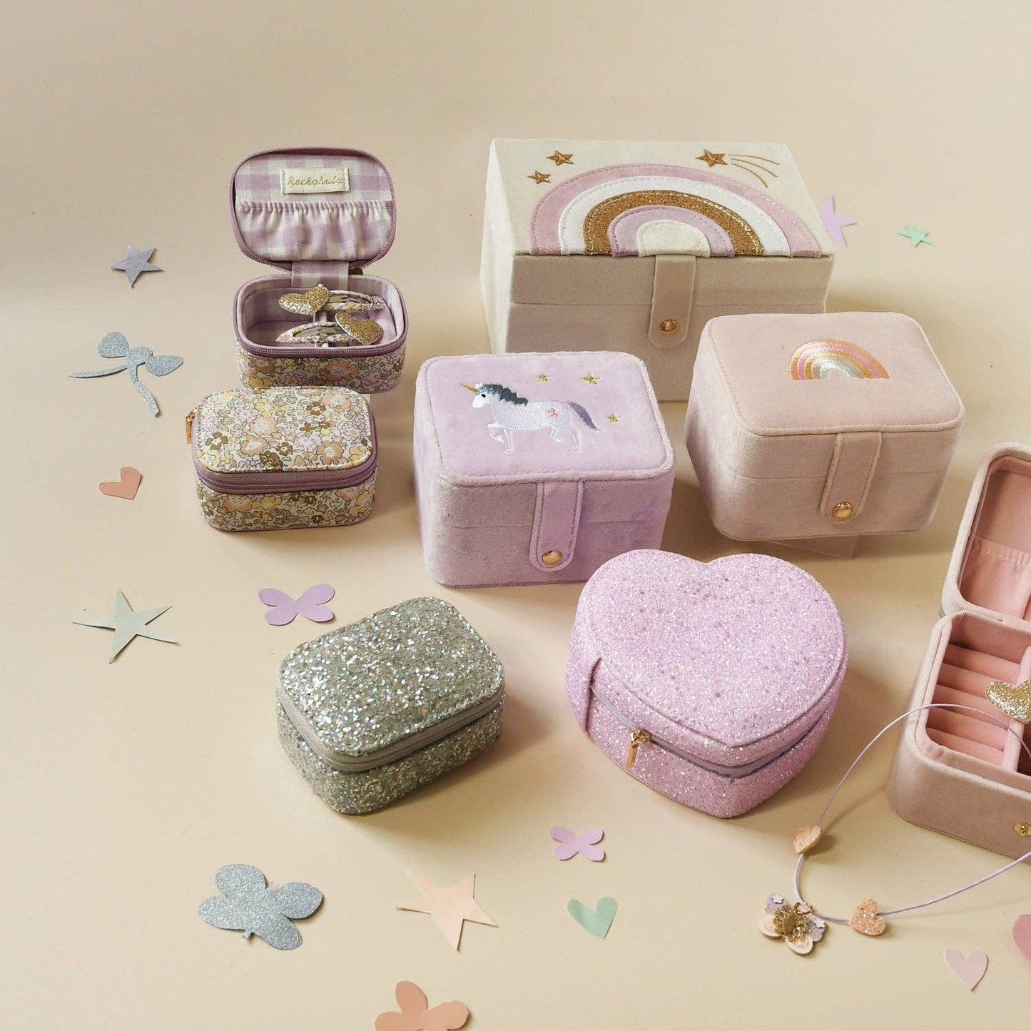 Enchanted Glitter Heart Jewellery Box